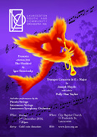 Poster advertising the Launceston Youth and Community Orchestra performing selections from The Firebird by Igor Stravinsky.